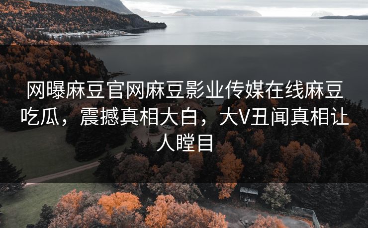 网曝麻豆官网麻豆影业传媒在线麻豆吃瓜，震撼真相大白，大V丑闻真相让人瞠目