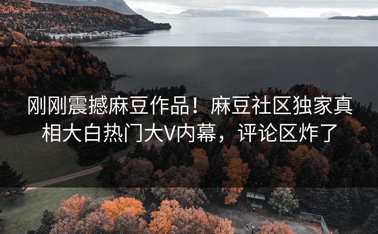 刚刚震撼麻豆作品！麻豆社区独家真相大白热门大V内幕，评论区炸了