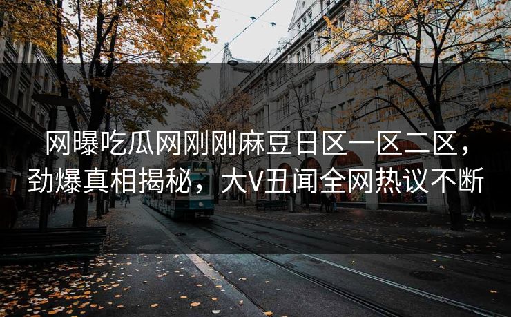 网曝吃瓜网刚刚麻豆日区一区二区，劲爆真相揭秘，大V丑闻全网热议不断